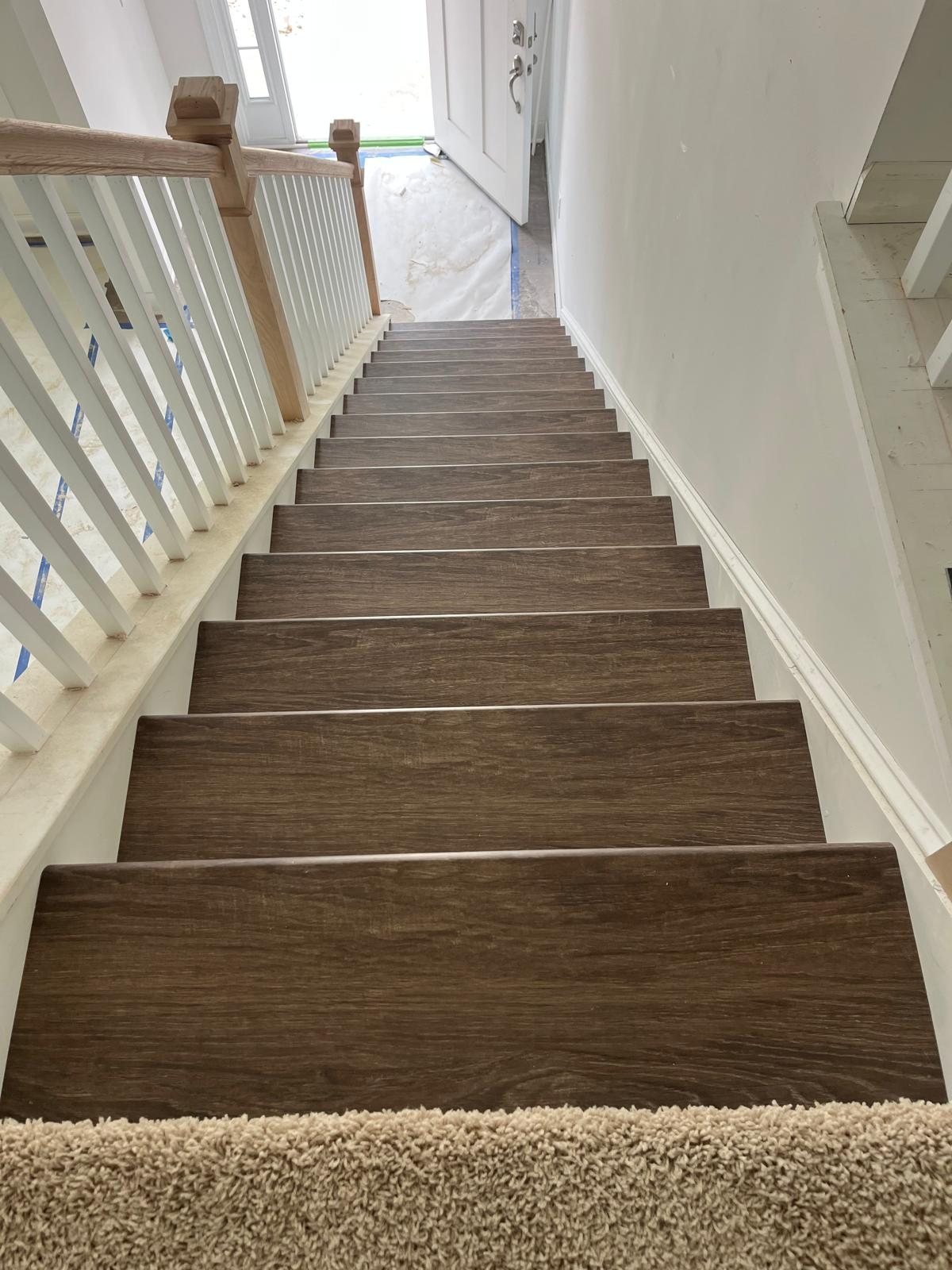 After: Staircase: new stair treads