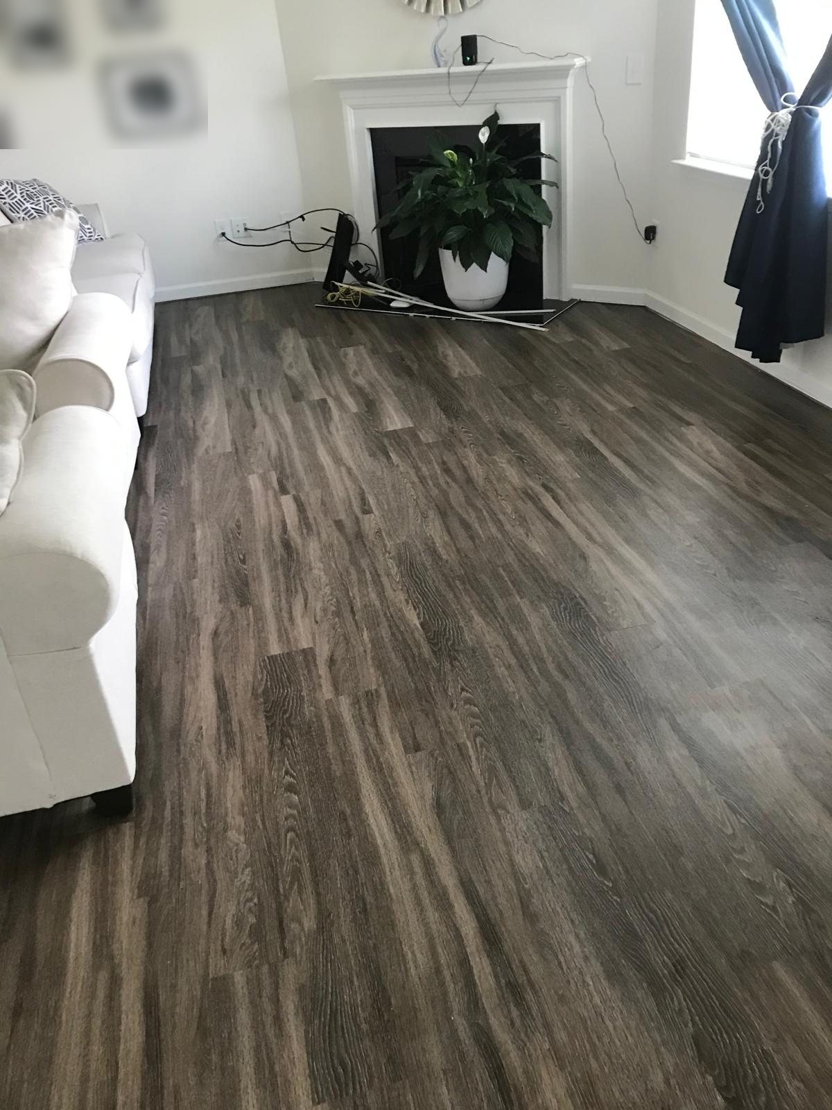 After: Floor repair: section of planks replaced